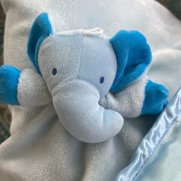 Family Christian Blue Elephant Lovey Security Blanket Embroidered Jesus Loved Me - Picture 4 of 5